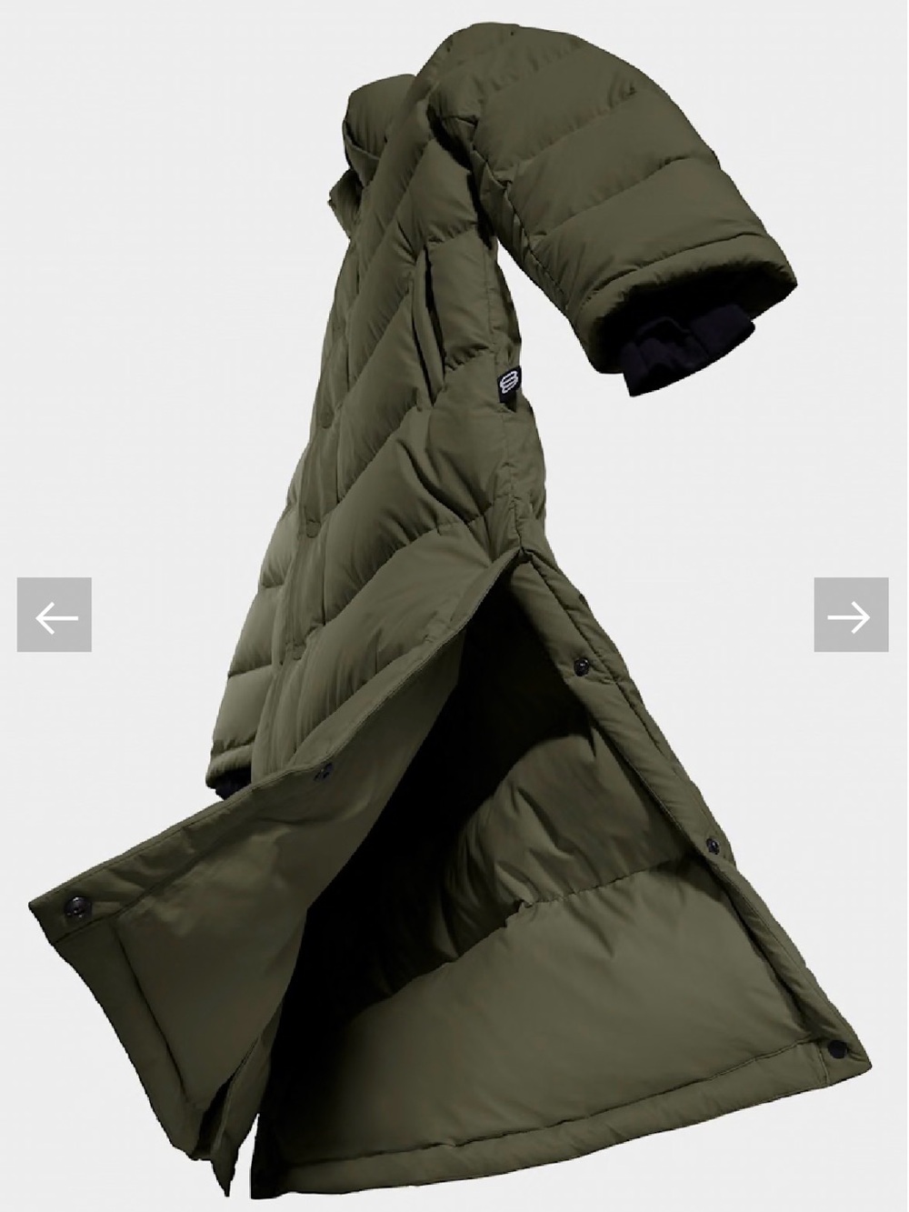 Aritzia Super Puff Long Olive Green Hooded Puffer Down Coat Like New XXS - Picture 4 of 9